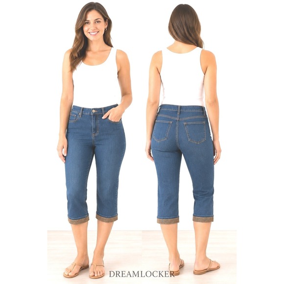 NYDJ Denim - NYDJ‎ Tummy Tuck Dark Wash Capri Cropped Jeans Womens 12 Y2K Stretch Denim USA